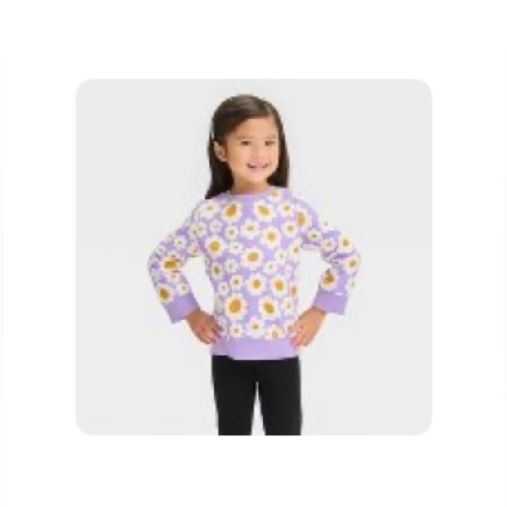 Cat & Jack Toddler Girls’ Fleece Sweatshirt - 5T Toddler Girl Clothes - Purple